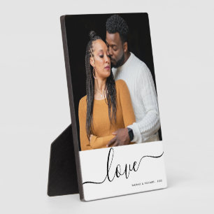 Moderne Manuscript bekleding Personalized Couples  Fotoplaat