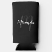 Moderne Manuscript Gepersonaliseerd Monogram en Na (Voorkant)