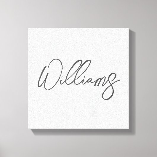 Moderne Manuscript Gepersonaliseerd Monogram en Na Canvas Afdruk (Voorkant)