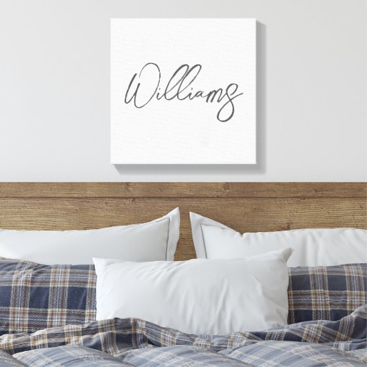 Moderne Manuscript Gepersonaliseerd Monogram en Na Canvas Afdruk (Insitu (Slaapkamer))