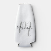 Moderne Manuscript Gepersonaliseerd Monogram en Na Flesjeskoeler (Voorkant)