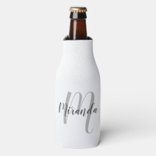 Moderne Manuscript Gepersonaliseerd Monogram en Na Flesjeskoeler