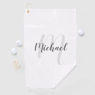 Moderne Manuscript Gepersonaliseerd Monogram en Na Golfhanddoek