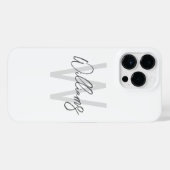 Moderne Manuscript Gepersonaliseerd Monogram en Na iPhone Hoesje (Achterkant horizontaal)