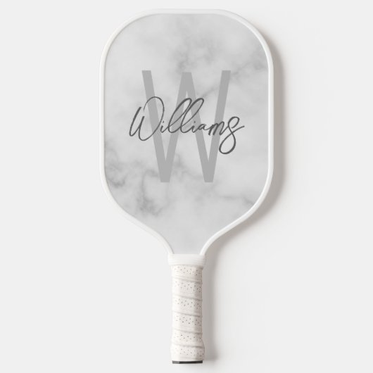 Moderne Manuscript Gepersonaliseerd Monogram en Na Pickleball Paddle (Voorkant)