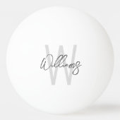 Moderne Manuscript Gepersonaliseerd Monogram en Na Pingpongballen (Voorkant)
