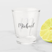 Moderne Manuscript Gepersonaliseerd Monogram en Na Shot Glas (Voorkant)