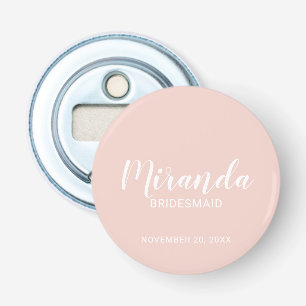 Moderne Manuscript Gepersonaliseerde Bridesmaid Button Flesopener