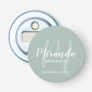 Moderne Manuscript Gepersonaliseerde Bridesmaid Button Flesopener