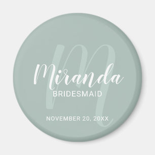 Moderne Manuscript Gepersonaliseerde Bridesmaid Magneet