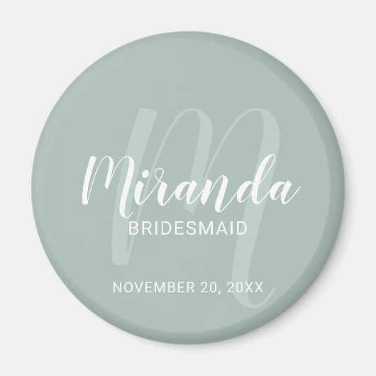 Moderne Manuscript Gepersonaliseerde Bridesmaid Magneet (Voorkant)
