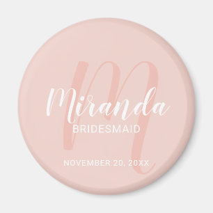 Moderne Manuscript Gepersonaliseerde Bridesmaid Magneet