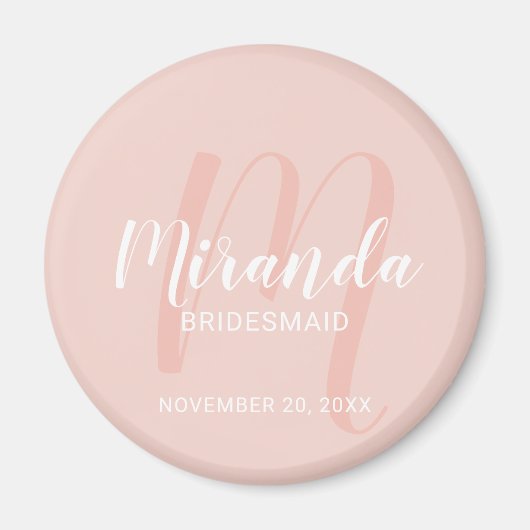 Moderne Manuscript Gepersonaliseerde Bridesmaid Magneet (Voorkant)