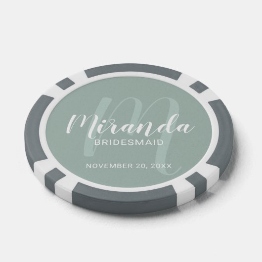 Moderne Manuscript Gepersonaliseerde Bridesmaid Poker Chips (Enkel)
