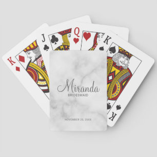 Moderne Manuscript Gepersonaliseerde Bridesmaid Pokerkaarten
