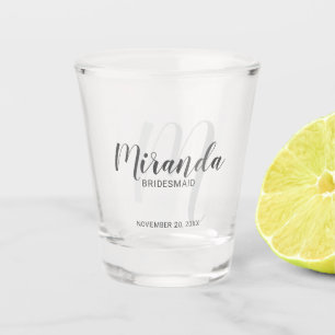 Moderne Manuscript Gepersonaliseerde Bridesmaid Shot Glas