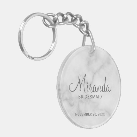 Moderne Manuscript Gepersonaliseerde Bridesmaid Sleutelhanger (Voorkant Links)