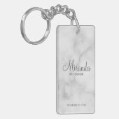 Moderne Manuscript Gepersonaliseerde Bridesmaid Sleutelhanger (Voorkant Links)