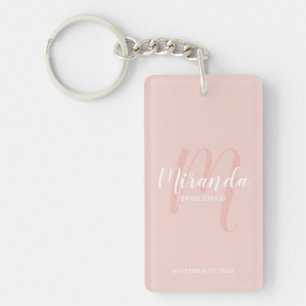 Moderne Manuscript Gepersonaliseerde Bridesmaid Sleutelhanger