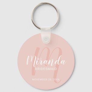 Moderne Manuscript Gepersonaliseerde Bridesmaid Sleutelhanger