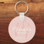Moderne Manuscript Gepersonaliseerde Bridesmaid Sleutelhanger (Voorkant)