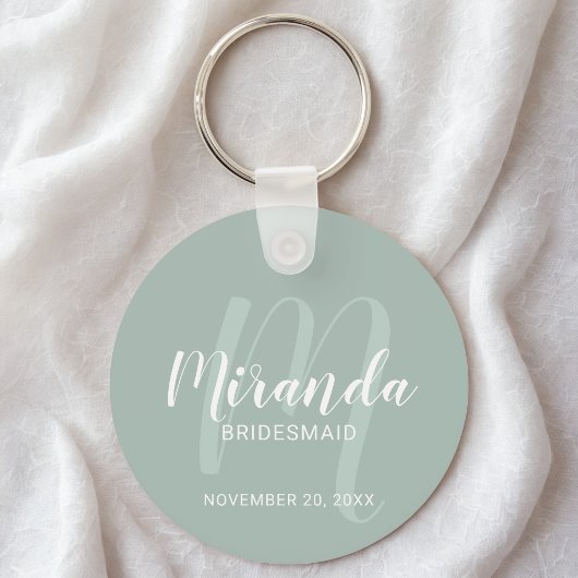 Moderne Manuscript Gepersonaliseerde Bridesmaid Sleutelhanger