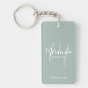 Moderne Manuscript Gepersonaliseerde Bridesmaid Sleutelhanger