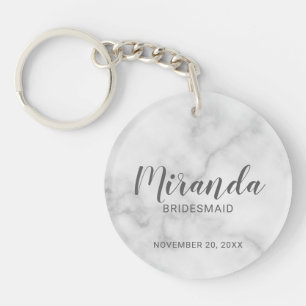 Moderne Manuscript Gepersonaliseerde Bridesmaid Sleutelhanger