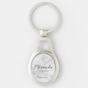 Moderne Manuscript Gepersonaliseerde Bridesmaid Sleutelhanger