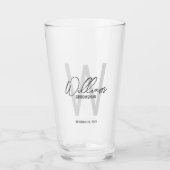 Moderne Manuscript Gepersonaliseerde Naam Groomsma Glas (Voorkant)