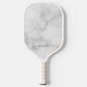 Moderne Manuscript Gepersonaliseerde Naam Witte Ma Pickleball Paddle (Achterkant)