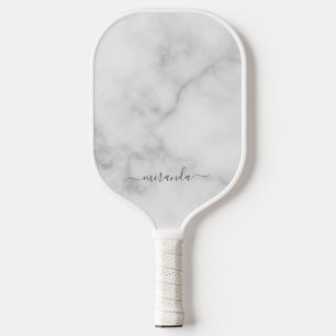Moderne Manuscript Gepersonaliseerde Naam Witte Ma Pickleball Paddle