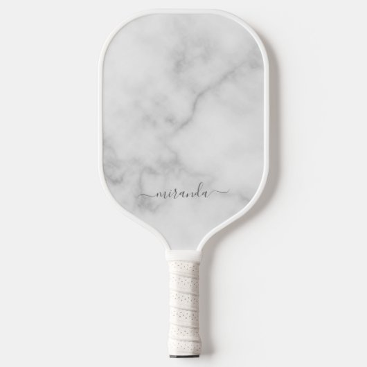 Moderne Manuscript Gepersonaliseerde Naam Witte Ma Pickleball Paddle (Voorkant)