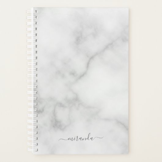 Moderne Manuscript Gepersonaliseerde Naam Witte Ma Planner (Voorkant)