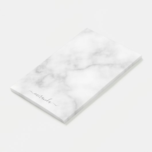 Moderne Manuscript Gepersonaliseerde Naam Witte Ma Post-it® Notes (Schuin)