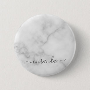 Moderne Manuscript Gepersonaliseerde Naam Witte Ma Ronde Button 5,7 Cm