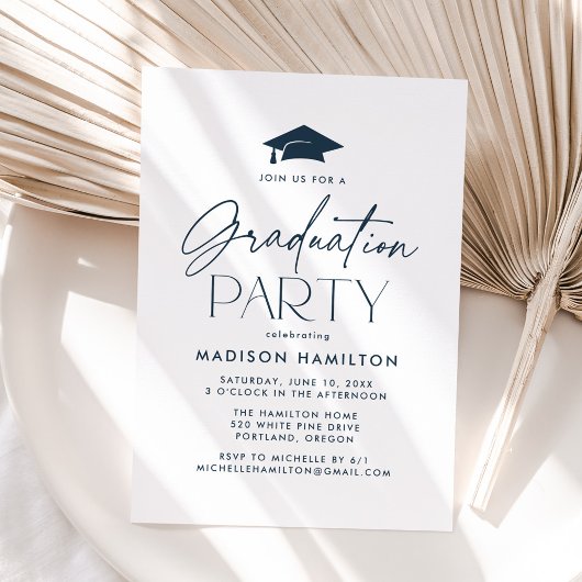 Moderne Manuscript Graduation Party Kaart
