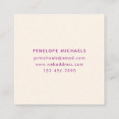 Moderne Manuscript Kleurrijke Waterverf Vierkante Visitekaartje (Achterkant)