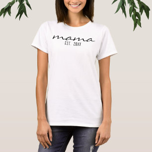 Moderne Manuscript mama Vestigde Datum Nieuwe Mam  T-shirt