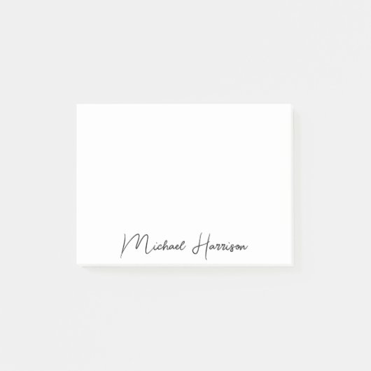 Moderne Manuscript Monogrammed Post-it® Notes (Voorkant)