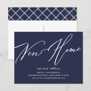 Moderne Manuscript Nieuwe Verplaatsende Aankondigi Briefkaart