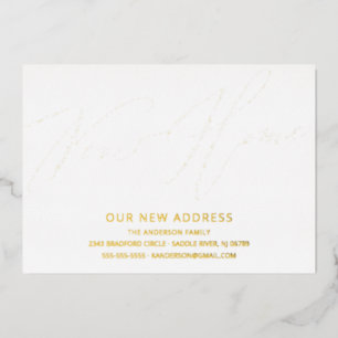 Moderne Manuscript Nieuwe Verplaatsende Aankondigi Folie Uitnodiging