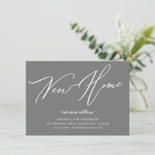 Moderne Manuscript Nieuwe Verplaatsende Aankondigi Kaart (Staand voorkant)