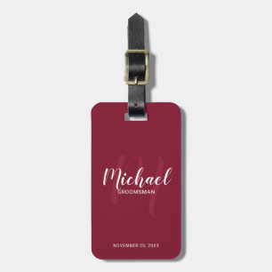 Moderne Manuscript Persoonlijke Groomsmen Bagagelabel