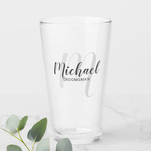 Moderne Manuscript Persoonlijke Groomsmen Glas