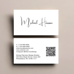Moderne Manuscript QR Code Professional van de Han Visitekaartje