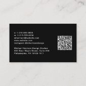 Moderne Manuscript QR Code Professioneel Zwart Visitekaartje (Achterkant)