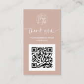 Moderne manuscript QR code tan perzikorde dank u Visitekaartje (Voorkant)