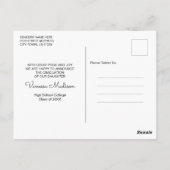 Moderne Manuscript Witte Aankondiging Afstuderen Briefkaart (Achterkant)