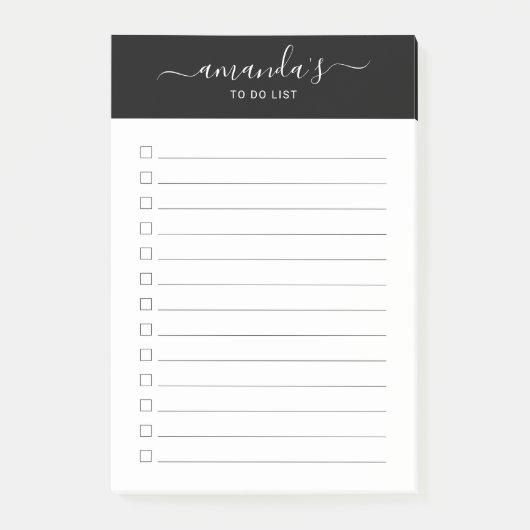 Moderne Manuscript zwart-wit om Lijst te doen Post-it® Notes (Voorkant)